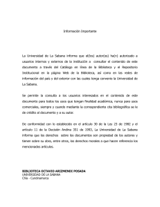 Información Importante La Universidad de La Sabana informa que