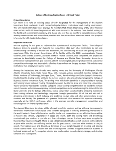 College of Business Trading Room LCD Stock Ticker