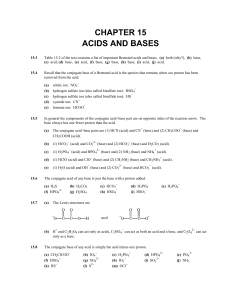 CHAPTER 15 ACIDS AND BASES