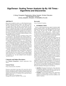 GigaTensor: Scaling Tensor Analysis Up By 100 Times