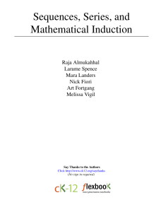 Sequences, Series, and Mathematical Induction