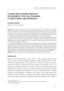 CAuSES ANd ChArACTEriSTiCS Of BuSiNESS CYClE iN liThuANiA