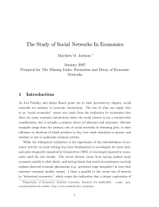 The Study of Social Networks In Economics
