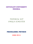 phy221 tutorial kit - Covenant University