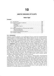 ABIOTIC DISEASES OF PLANTS Helen Ogle
