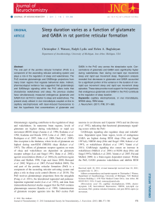 Sleep duration varies as a function of glutamate and GABA in rat