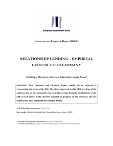 Relationship lending - European Investment Bank
