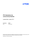 PTC thermistors for overcurrent protection, leaded disks, coated, 63 V