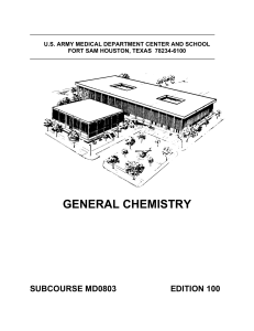 US Army medical course General Chemistry