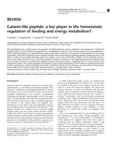 Galanin-like peptide: a key player in the homeostatic regulation of