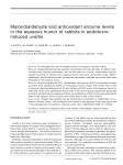 Malondialdehyde and antioxidant enzyme levels in the aqueous