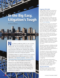 In the Big Easy, Litigation`s Tough