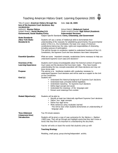 Supreme Court Vocabulary Lesson Plan