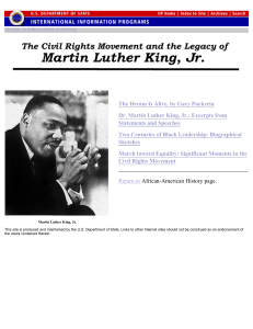 Civil Rights Movement and the Legacy of Martin