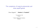 The complexity of tropical polynomials and mean payoff games