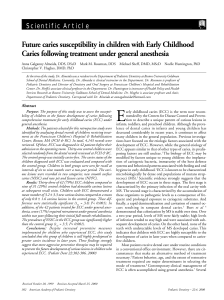 Scientific Article Future caries susceptibility in children with Early