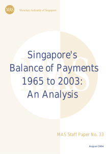 Singapore`s Balance of Payments, 1965 to 2003: An Analysis