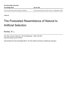 The Postulated Resemblance of Natural to Artificial Selection