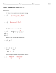 Algebra II-Honors Test Review 1-1 to 1-3