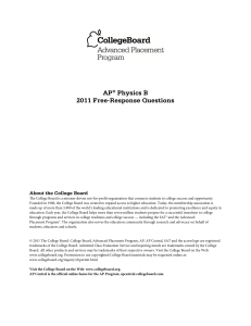 AP® Physics B 2011 Free-Response Questions - AP Central