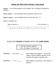 Adding and Subtracting Integers Study Guide RULES FOR ADDING