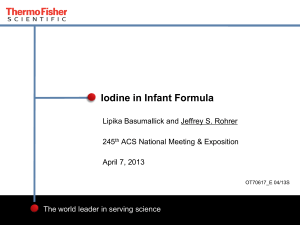 Iodine in Infant Formula - Thermo Fisher Scientific