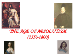 THE AGE OF ABSOLUTISM (1550