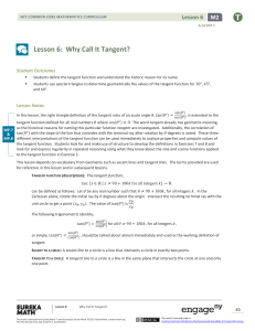 Lesson 6: Why Call It Tangent?