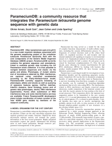 ParameciumDB - Nucleic Acids Research