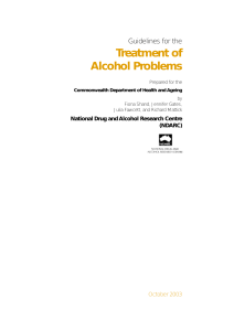 Guidelines for the Treatment of Alcohol Problems