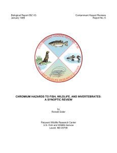 Chromium hazards to fish, wildlife, and