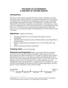 THE ROAD TO CITIZENSHIP: A HISTORY OF VOTING RIGHTS