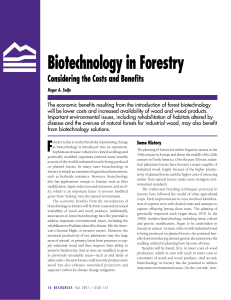 Biotechnology in Forestry - Resources for the Future