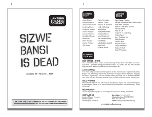 Sizwe Bansi program.indd - Lantern Theater Company