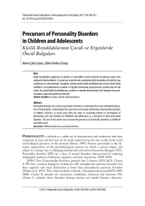 Precursors of Personality Disorders in Children and Adolescents