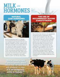 MILK and HORMONES Fact - Western Dairy Association