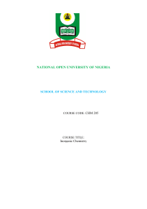chm 205 - National Open University of Nigeria