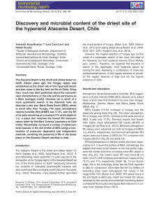 Discovery and microbial content of the driest site of