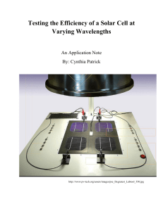 Testing the Efficiency of a Solar Cell at Varying Wavelengths