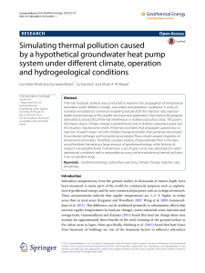 Simulating thermal pollution caused by a hypothetical groundwater