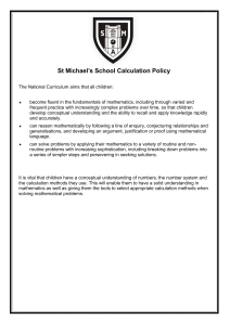 Calculation Policy - St. Michael`s C of E (Aided)