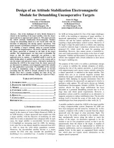 Design of an Attitude Stabilization Electromagnetic Module for