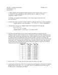 1 ES 6216 – Isotope Geochemistry Problem Set 2 Distributed 9/11