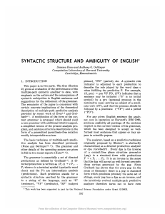 Syntactic Structure and Ambiguity of English