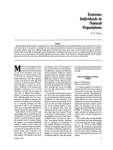 Extreme Individuals in Natural Populations