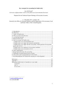 Key concepts for accounting for biodiversity