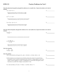 Practice Problems for Test 3