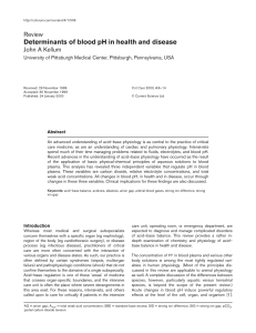 Determinants of blood pH in health and disease