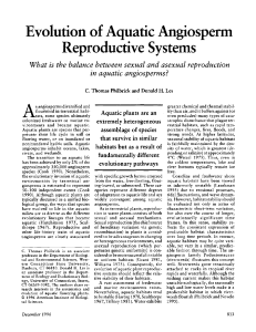 Evolution of Aquatic Angiosperm Reproductive SystemsWhat is the