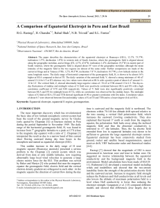 A Comparison of Equatorial Electrojet in Peru and East Brazil
